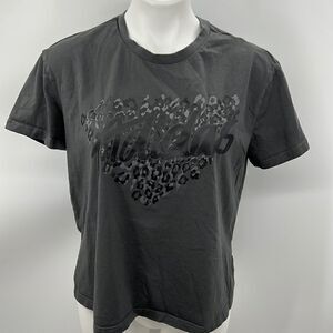 Adidas dark gray short sleeve animal print T-shirt